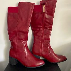 Beautiful red, mid-shaft boots.